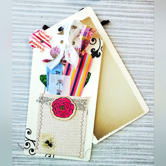 Hand Crafted Other - 🪁  HAND CRAFTED Hinged journal cards with pockets and ephemera